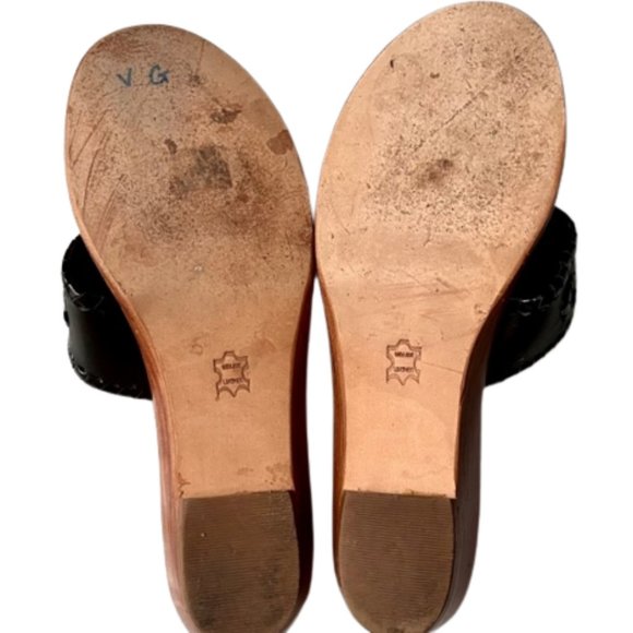 Jack Rogers Wedge Low Heel Sandals - Black Leather - 6M - Picture 8 of 11